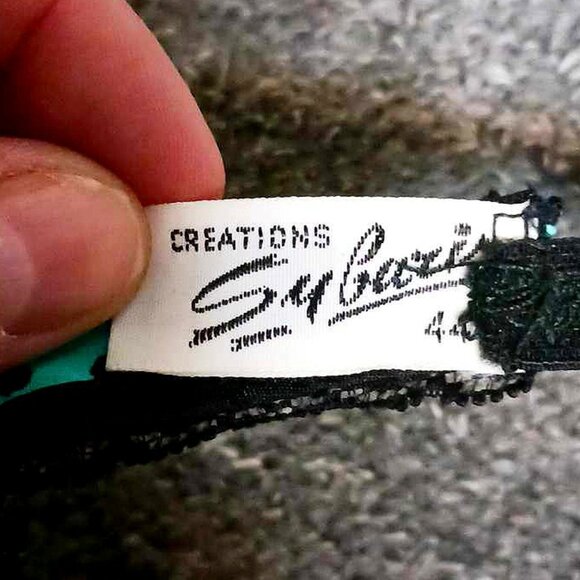 NEW Sybaris Green Black Polka Dot French Silk Garter Belt Late 90s Lingerie - Picture 3 of 3